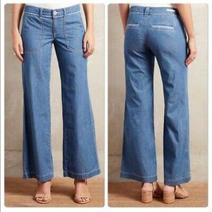 Anthropologie Pilcro Wide Leg Chambray Pants